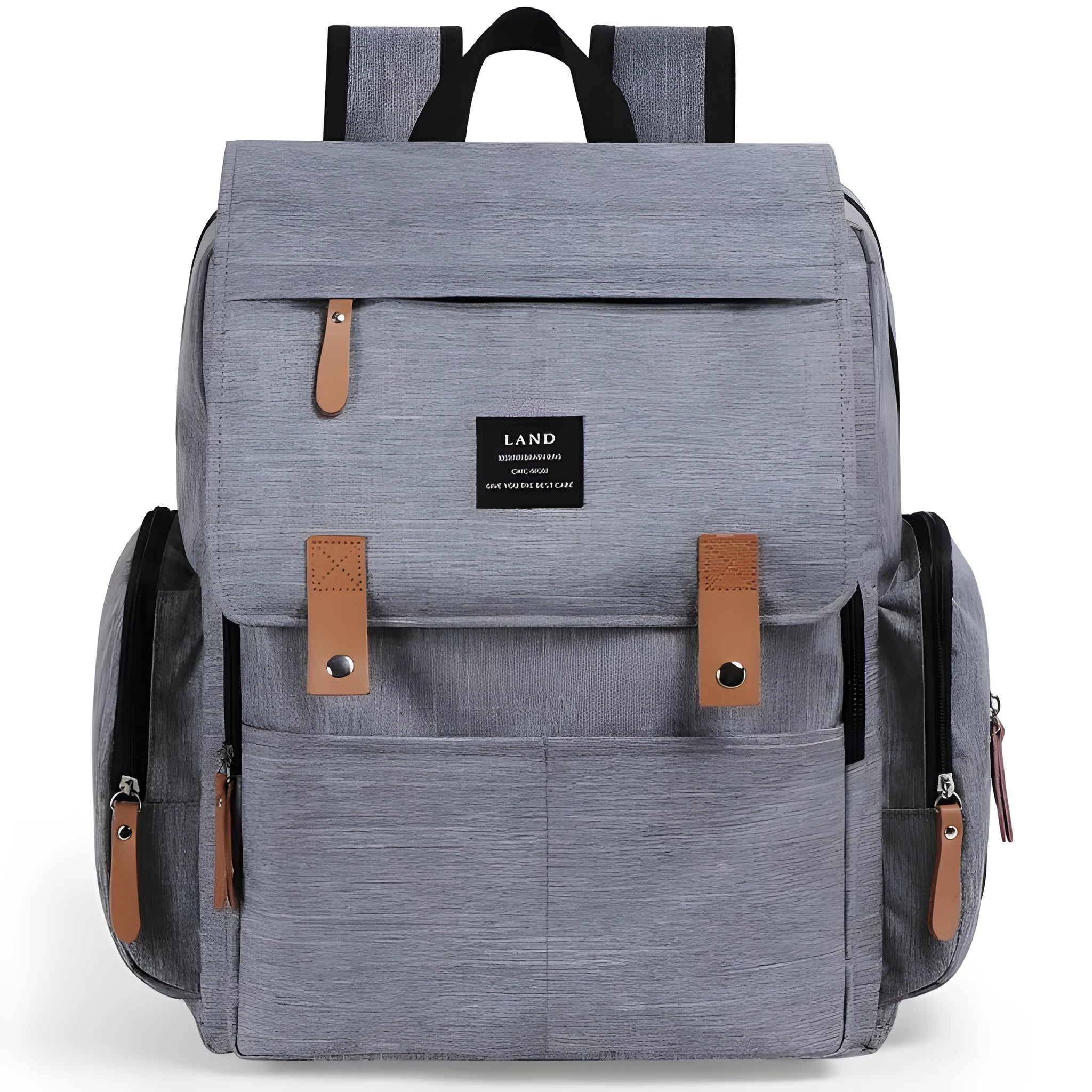 LAND Mommy large Oxford cloth diaper backpack with changing mat in grey colour