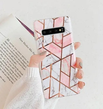 Electroplated marble pattern TPU phone case for Huawei and Samsung smartphones in various colours