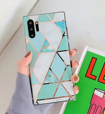Electroplated marble pattern TPU phone case for Huawei and Samsung smartphones in various colours
