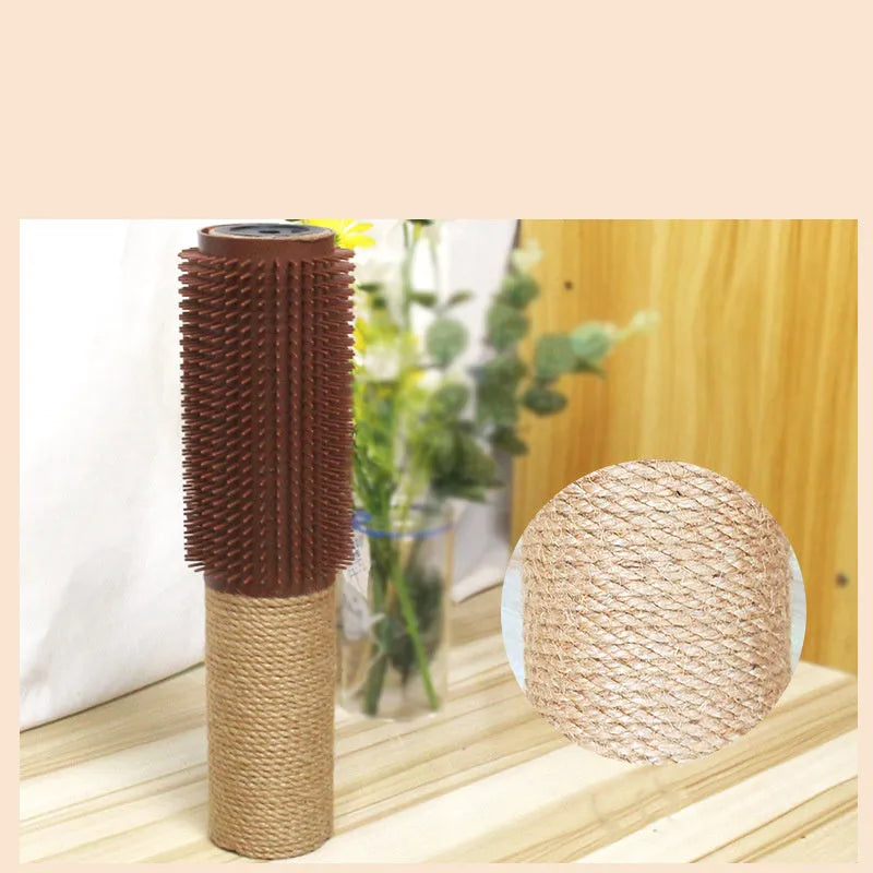 30cm tall sisal scratching post for cats with natural jute fibre covering and 5.8cm square base
