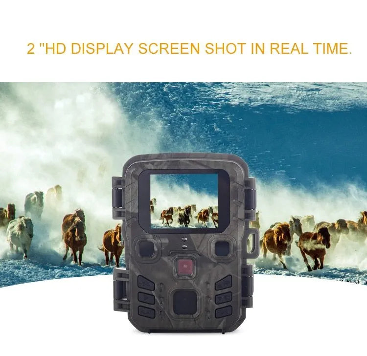 Black infrared night vision monitoring device with plastic body construction and TF card storage slot