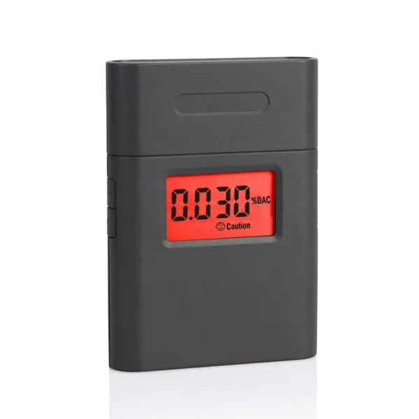 Black handheld alcohol breathalyser detector for BAC testing