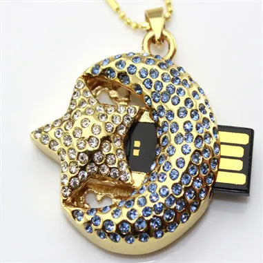 Xingyue creative jewellery design USB flash drive with metal casing showing decorative appearance