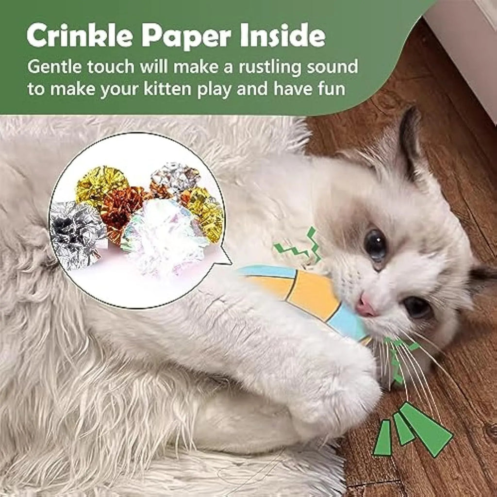 Interactive plush flying disc cat toy with sports ball pattern for indoor cats and kittens
