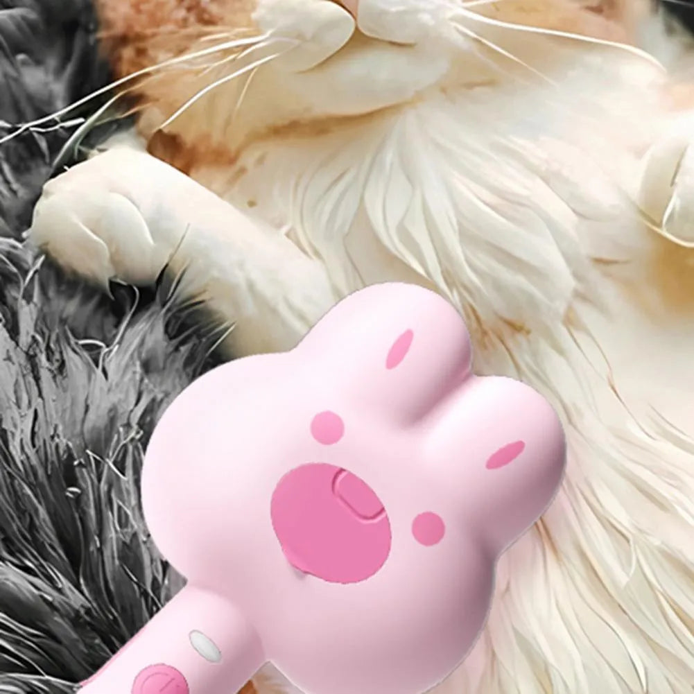 Rechargeable pet grooming comb with steam function in green, pink or white colours