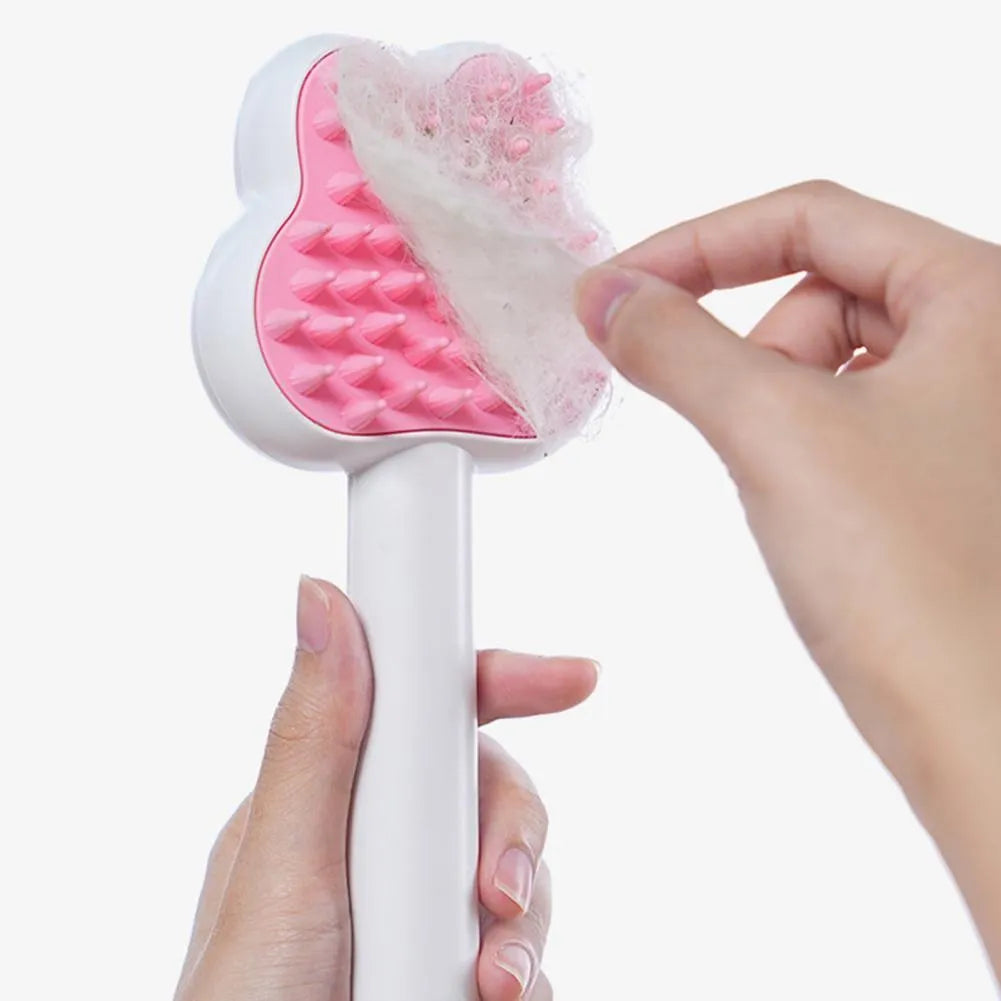 Rechargeable pet grooming comb with steam function in green, pink or white colours