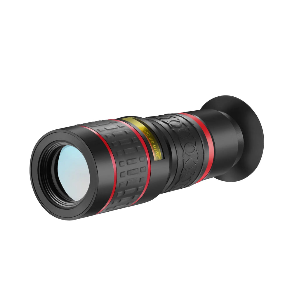 20x smartphone telescope lens with universal mounting clip and eye mask for distant viewing