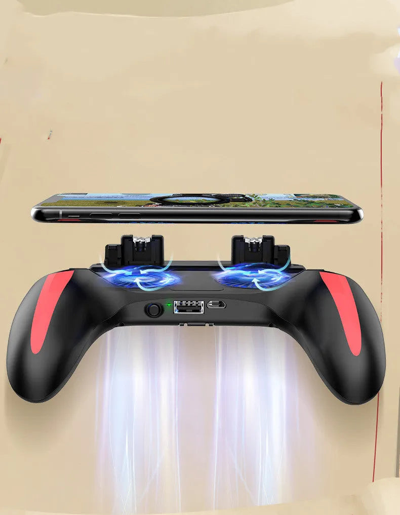 H10 mobile phone gaming controller with touch screen interface showing battery capacity options