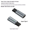 USB C to 4.3V aluminium alloy charging adapter for electric shaver on black or grey background