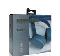 Wireless Bluetooth headset in black, blue, grey, or white colour with over-ear design