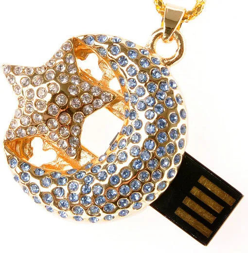 Xingyue creative jewellery design USB flash drive with metal casing showing decorative appearance