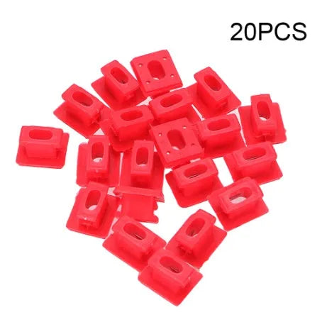 Plastic snap clips for BMW interior door and walnut trim panel fastener replacement.
