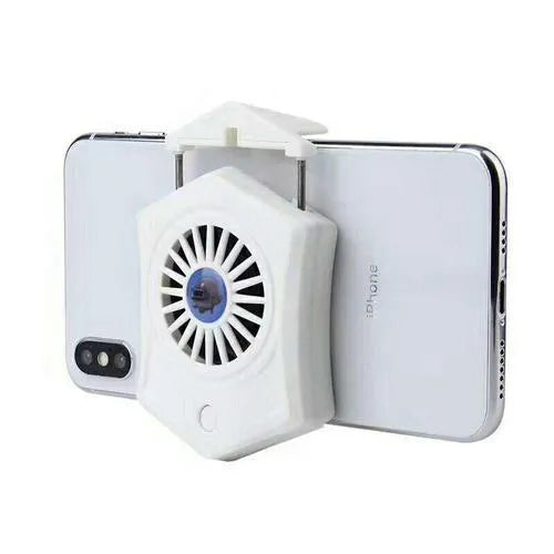 Black and white aluminium USB mobile phone radiator cooling fan accessory for gaming phones