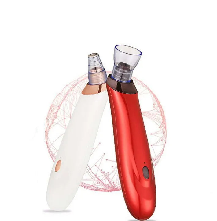 Electric blackhead remover device with four nozzle attachments in different colours