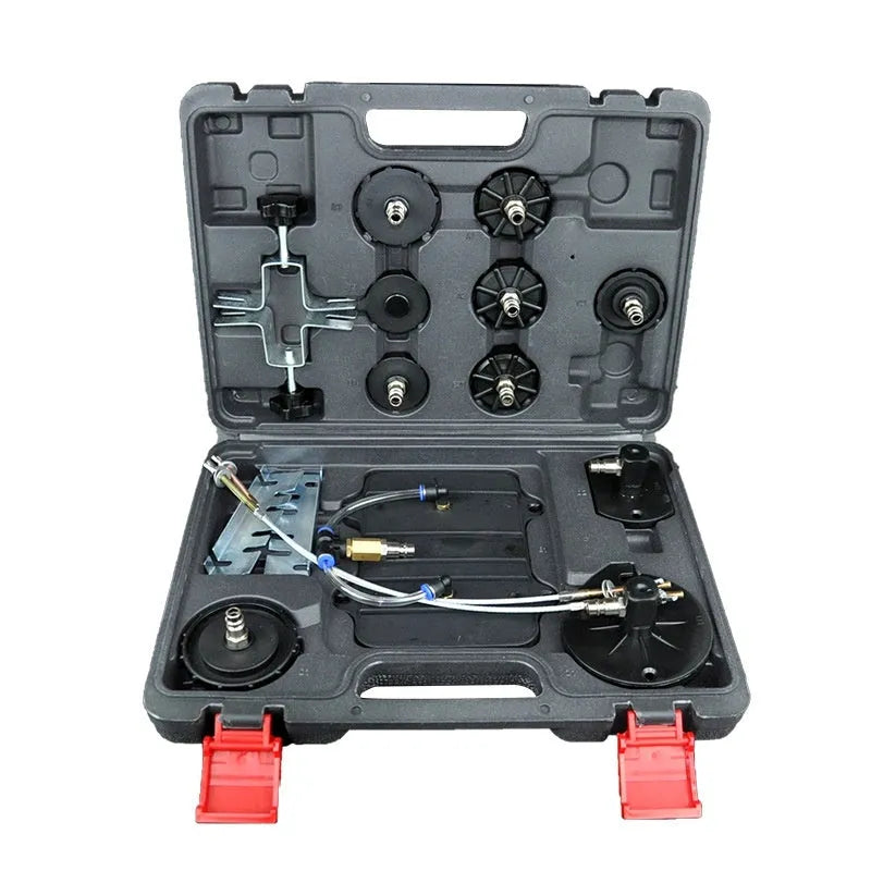 Pneumatic brake fluid replacement machine with pressure gauge and transparent drain pipe