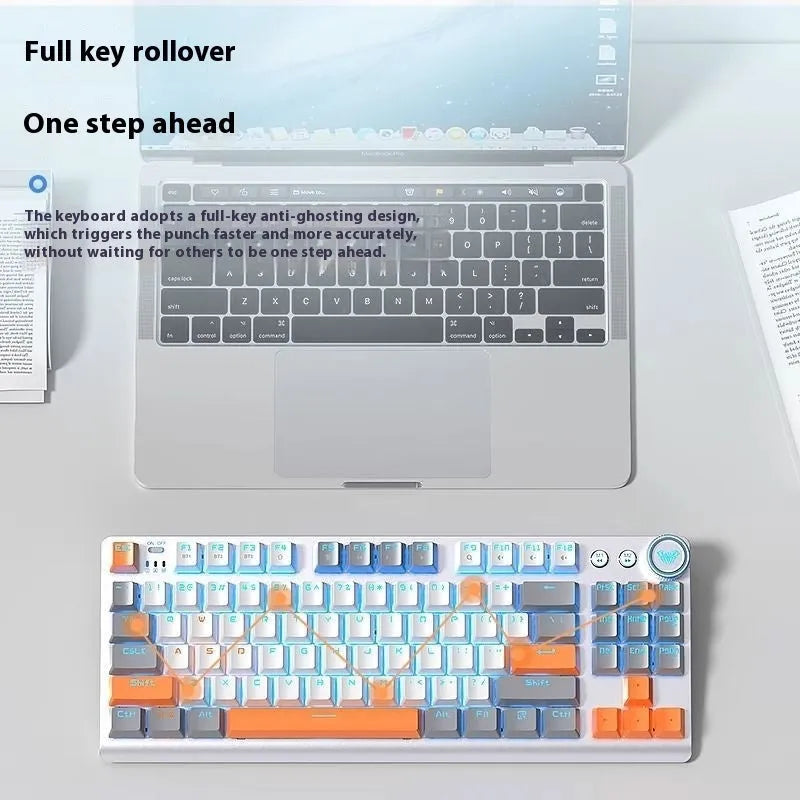 Tarantula wireless mechanical keyboard with side-engraved keycaps and metal frame