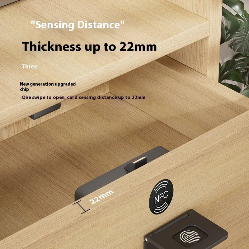 F079 punch-free invisible electronic drawer and wardrobe lock with key.