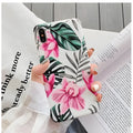 Pink floral patterned TPU hard shell back cover case for iPhone