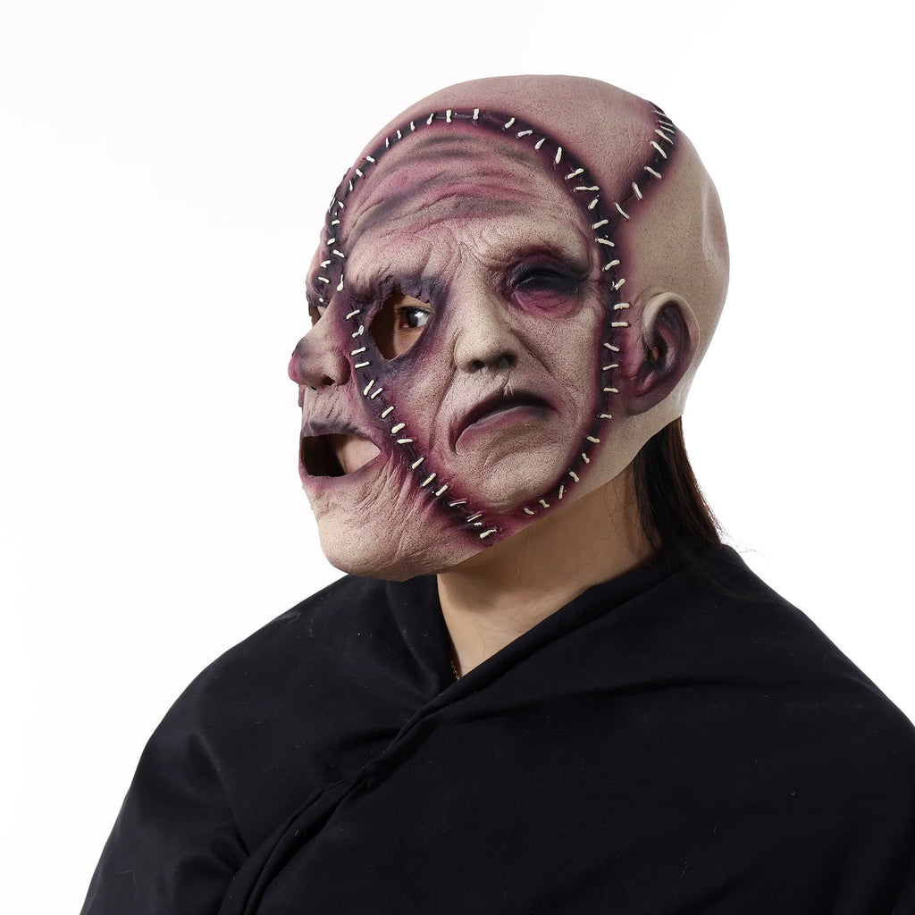 Three-sided grimace horror mask made from natural latex plastic for Halloween and costume parties