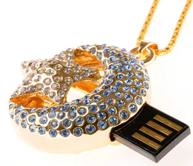 Xingyue creative jewellery design USB flash drive with metal casing showing decorative appearance