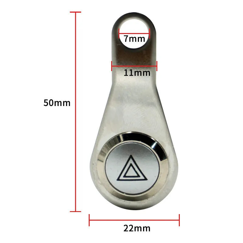Black stainless steel motorcycle double flash switch with illuminated ring and 7mm mounting