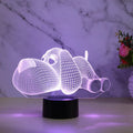 Doggo 3D illusion desktop lamp glowing in multiple colours with easy-touch button