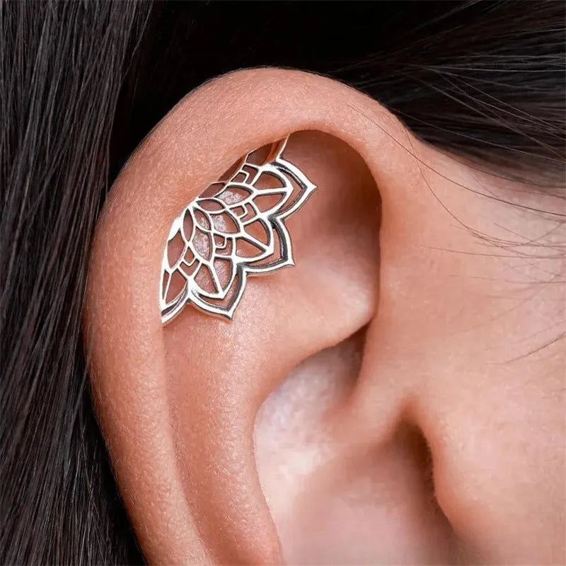 Spider web geometric mesh stud earrings in electroplated gold and silver colours