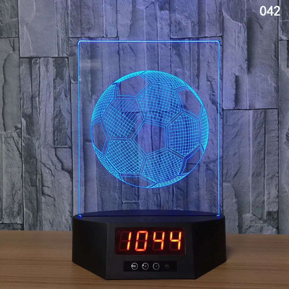 Blue dolphin 3D LED night light on a table with remote control