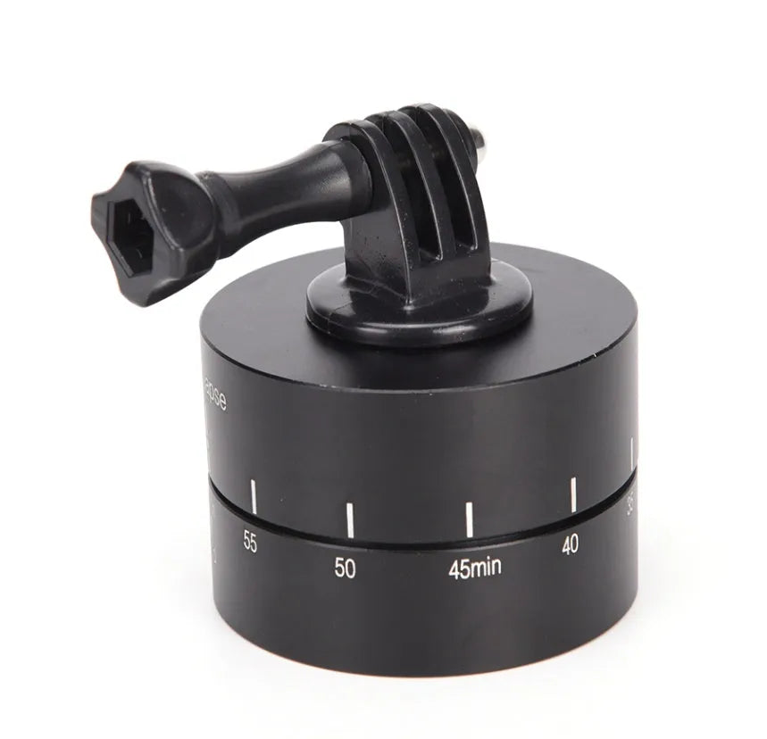 360-degree auto rotate camera tripod head base for timelapse photography with GoPro and DSLR compatibility