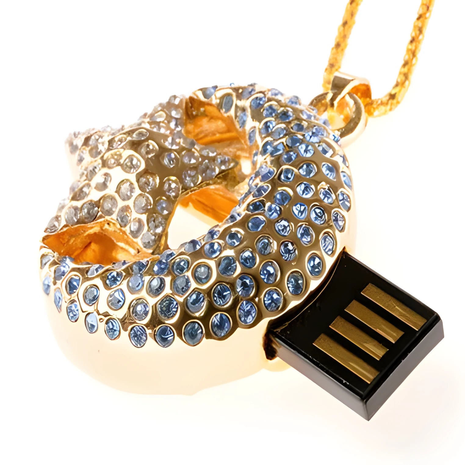 Xingyue creative jewellery design USB flash drive with metal casing showing decorative appearance
