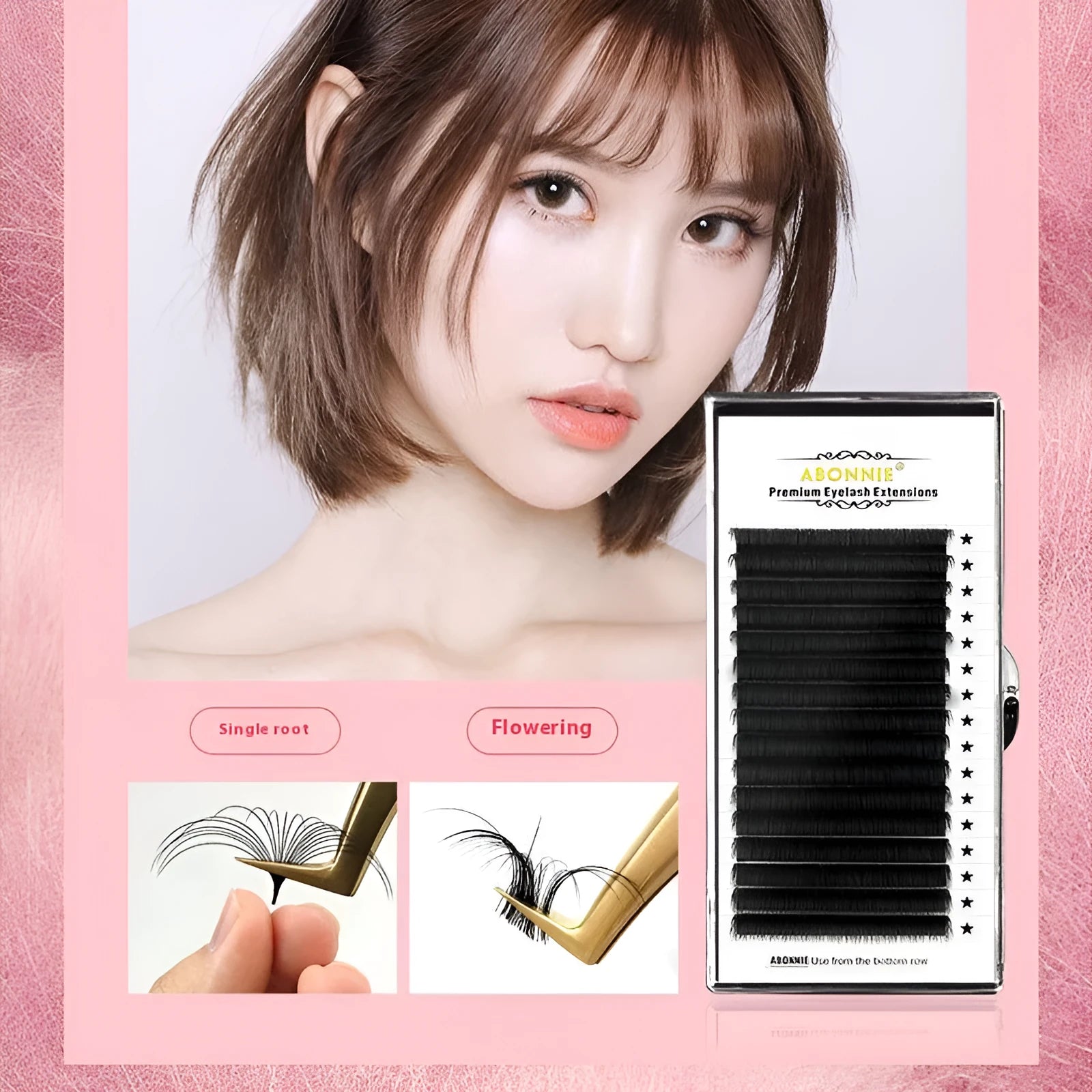 Pair of dense 16-row false eyelashes made from mink hair, showing a matte finish.