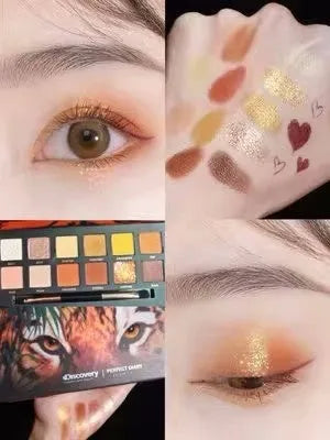 Animal themed twelve-color eye shadow palette with universal skin type design