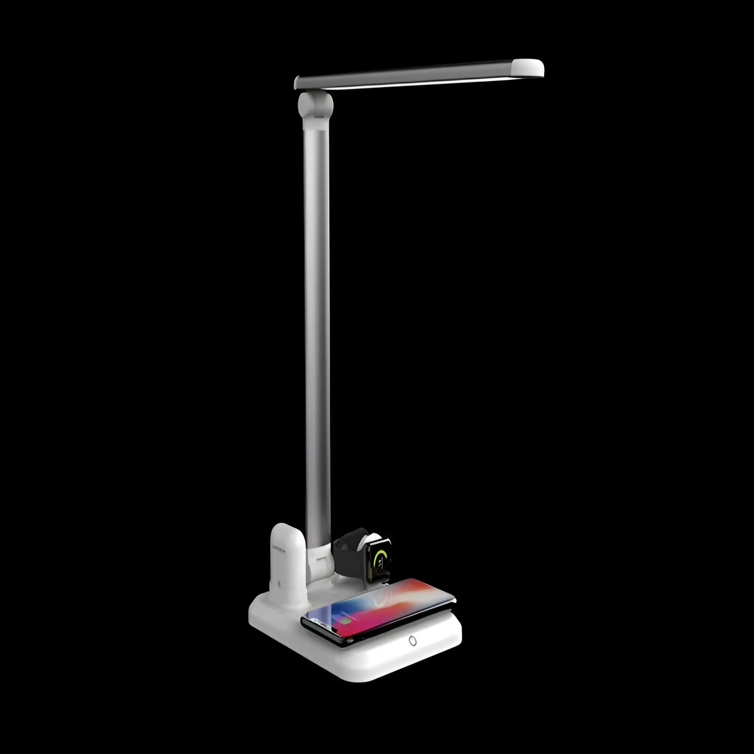 Black and white wireless charging LED desk lamp with TYPE-C port