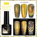 Diamond In The Debris Cat Eye Series UV nail polish gel bottles in six colours with glitter and fragments.