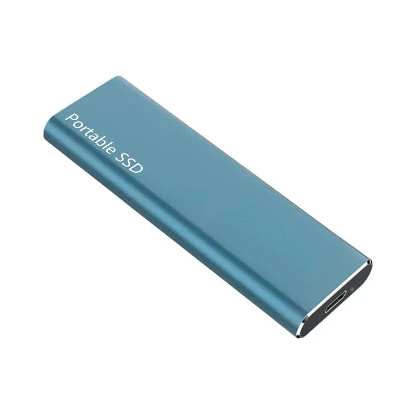 Portable mobile SSD hard drive with metal casing and ultra-thin design in red colour