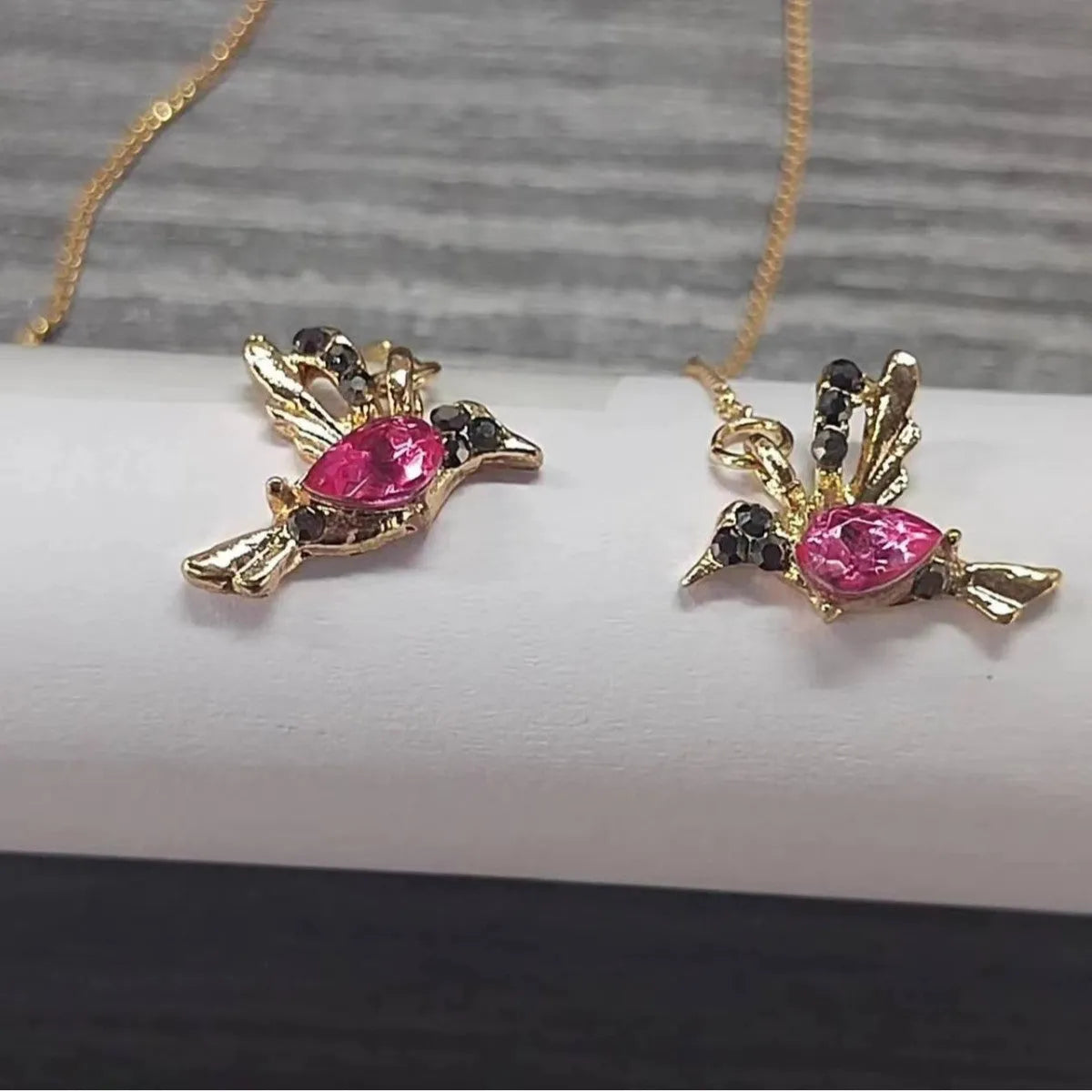 Long style bird hanging earrings with mixed zircon wings in red or blue electroplated alloy for women