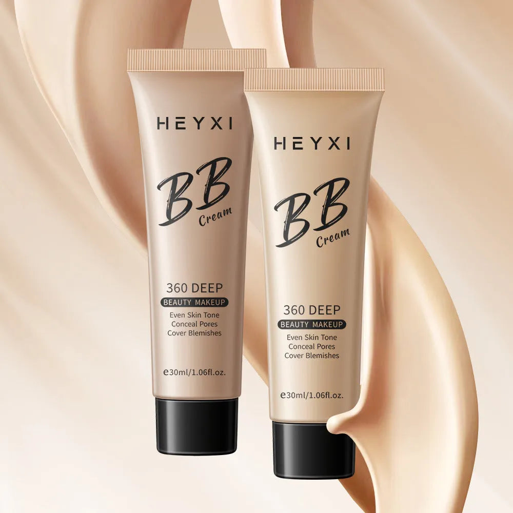 Waterproof BB cream foundation product in four colour shade options for sweat-resistant coverage
