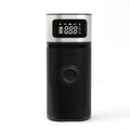 Black portable wireless smart vehicle air pump with LED light and USB cable