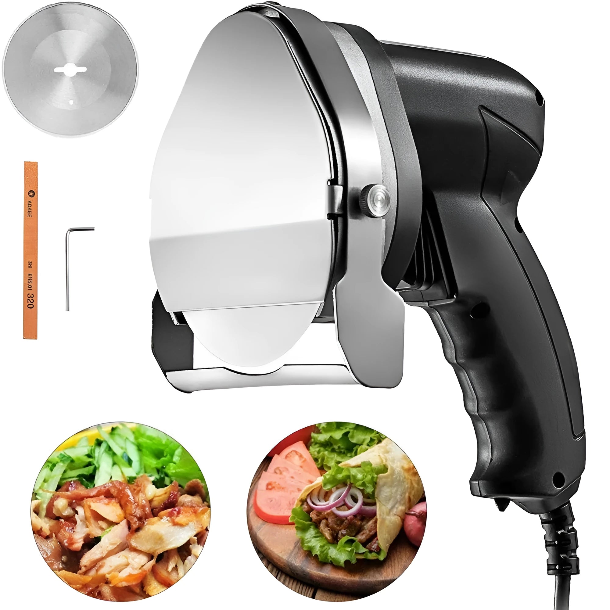 Black electric meat cleaver machine with EU plug for chopping meat