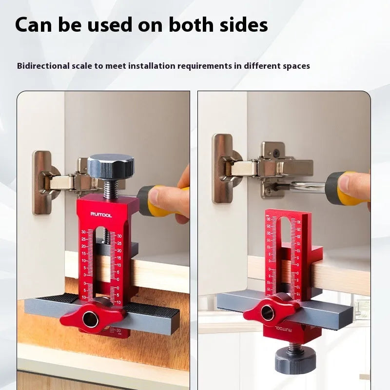 Aluminium alloy cabinet door installation aid tool for woodworking and DIY projects