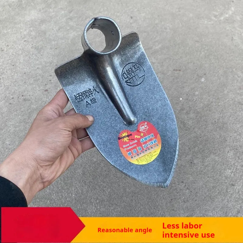 Agricultural pointed hoe with manganese steel construction and steel horse tip for weeding and ploughing tasks