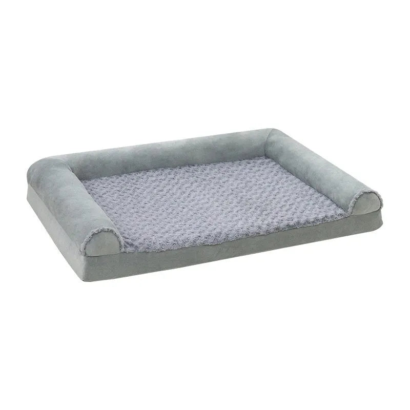 Light grey cloth dog kennel for large dogs showing enclosed design and size scale.