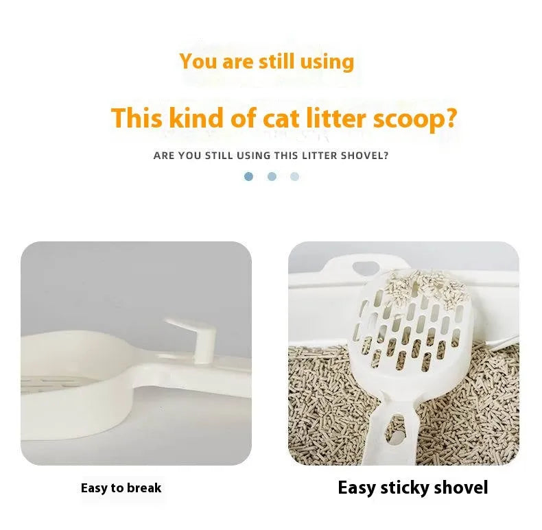 Black metal cat litter scoop with 0.8cm gap between tines for clumping litter cleaning
