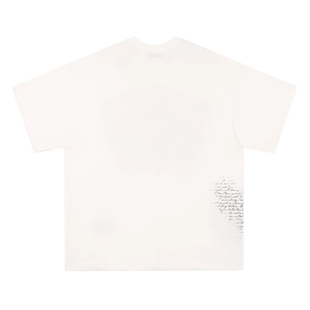 Black and white American retro hip hop gothic t-shirt with letter print pattern pure cotton short sleeve teen streetwear