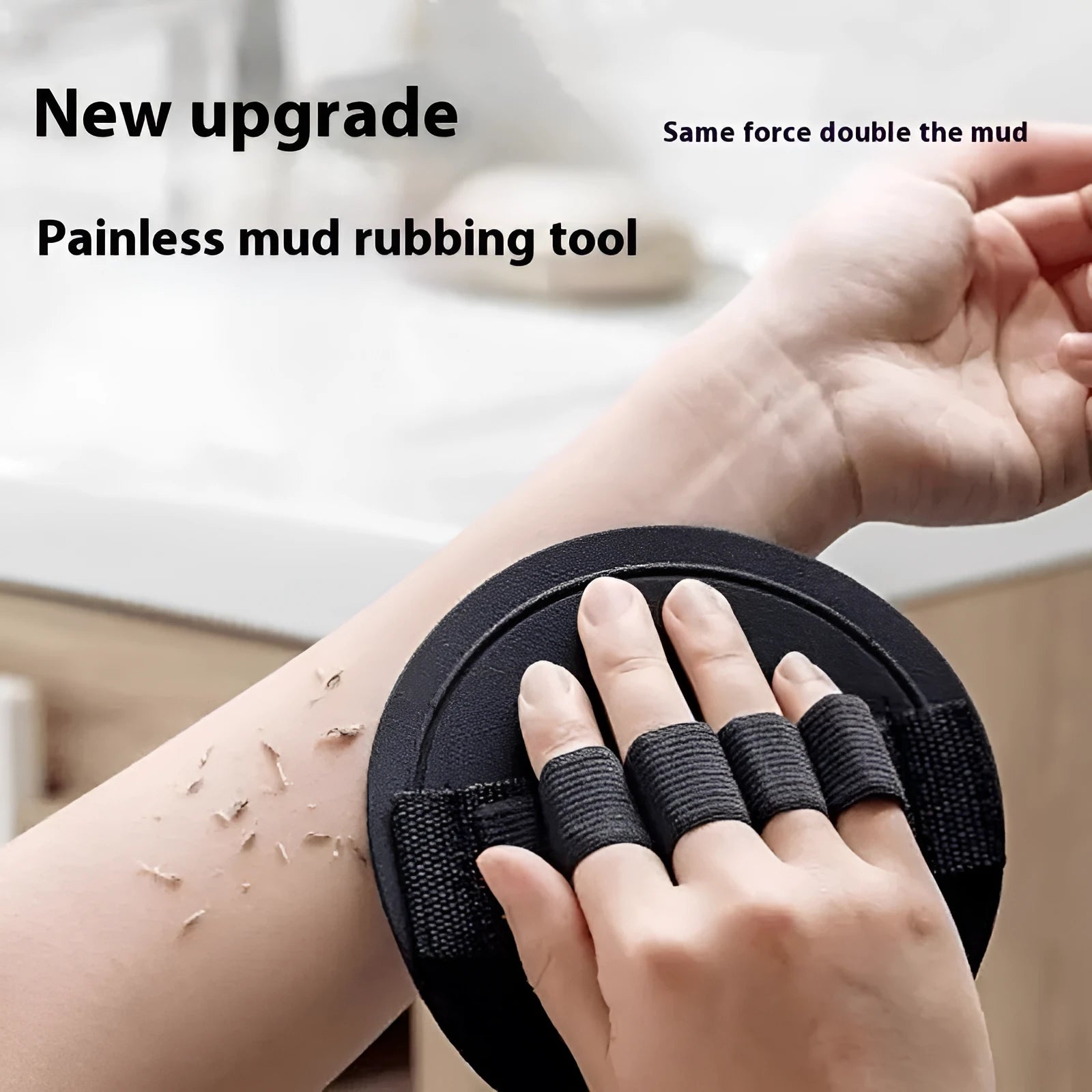 Round cake shaped rubber finger bath massager for women in lace or strap style options