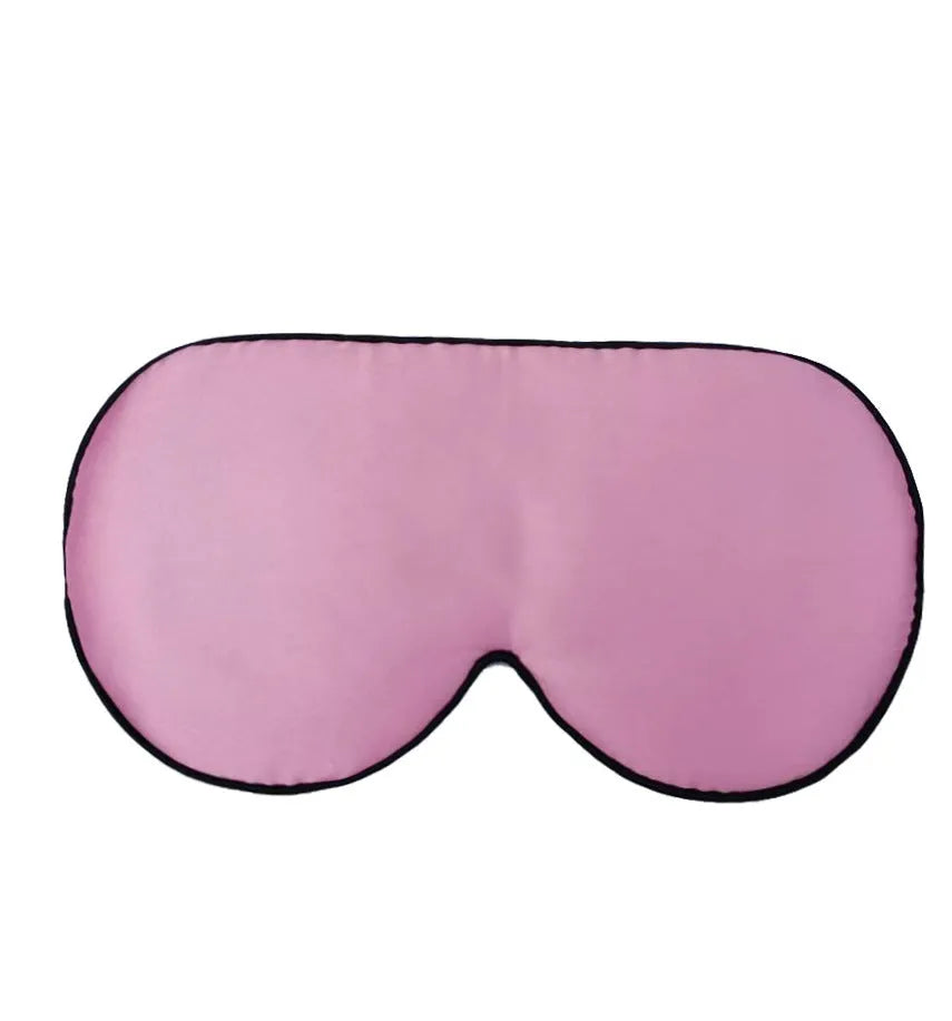 Double-sided mulberry silk sleep mask showing embroidered print in a selection of its 22 colour options.