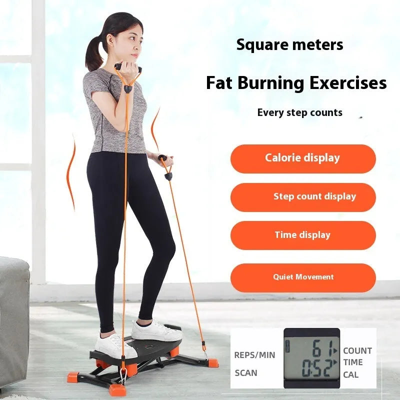 JS101A black mini fitness skiing machine with elastic hand straps