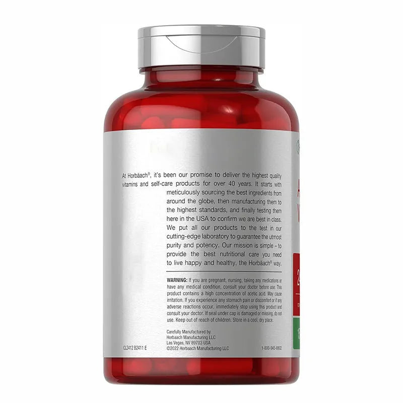 Bottle of apple vinegar capsules containing 150 tablets for digestive and general wellness support