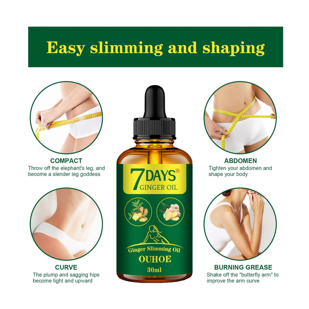 30ml ginger body shaping essential oil bottle for thigh firming and slimming care