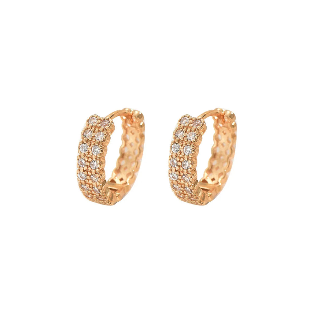 Women's geometry pattern copper ear studs with dot and ring design in European American style